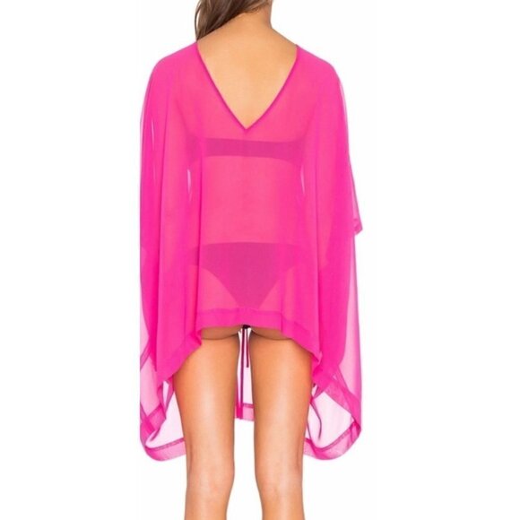 Boho L'Agent by Agent Provocateur Women's Bathing Suit Cover Up Bright Pink - Picture 4 of 7